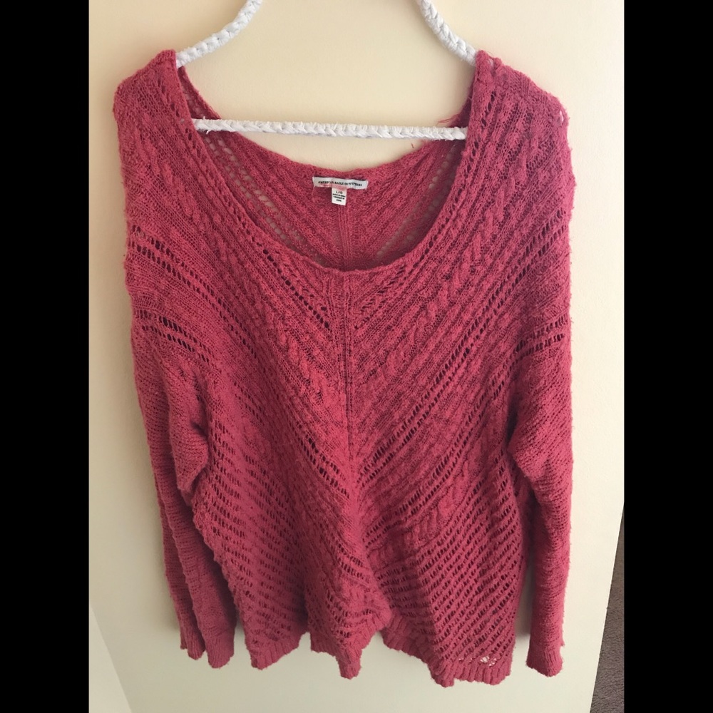 AEO Crochet Slouchy Sweater